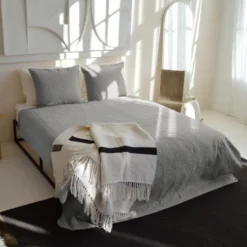 Bedsprei Flowers - Zilver