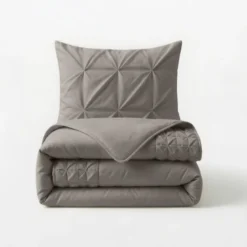 Dekbedovertrek Border Pintuck - Taupe/Grijs