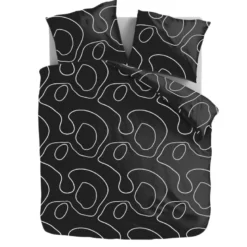 Dekbedovertrek Doodles - Zwart