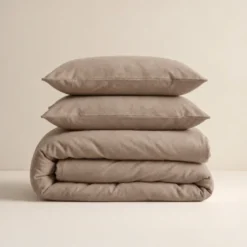 Dekbedovertrek Katoen Flanel - Uni - Taupe