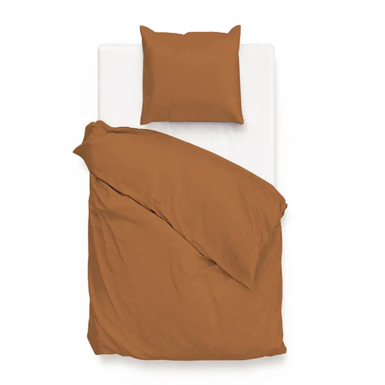 Dekbedovertrek Katoen-Satijn - Satinado - Cognac Brown
