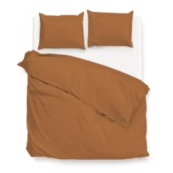 Dekbedovertrek Katoen-Satijn - Satinado - Cognac Brown