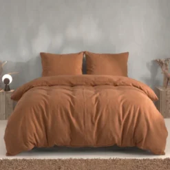 Dekbedovertrek Katoen-Satijn - Satinado - Cognac Brown