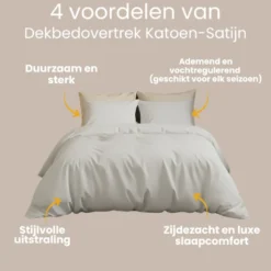 Dekbedovertrek Katoen-Satijn Uni - Wit