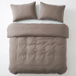 Dekbedovertrek Katoen Stone Washed - Taupe
