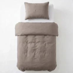 Dekbedovertrek Katoen Stone Washed - Taupe