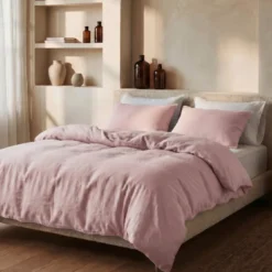 Dekbedovertrek Katoen Stone Washed - Roze