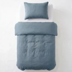 Dekbedovertrek Katoen Stone Washed - Blauw