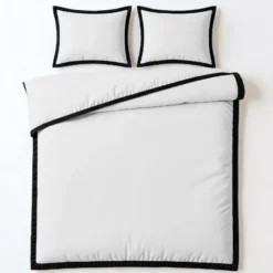 Dekbedovertrek Percale-Katoen - Hotel Emilio - Wit/Zwart