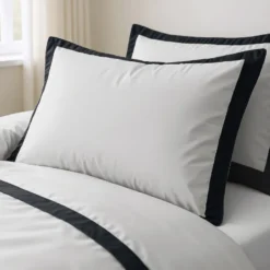 Dekbedovertrek Percale-Katoen - Hotel Emilio - Wit/Zwart