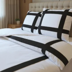 Dekbedovertrek Percale-Katoen - Hotel Alberto - Zwart/Wit