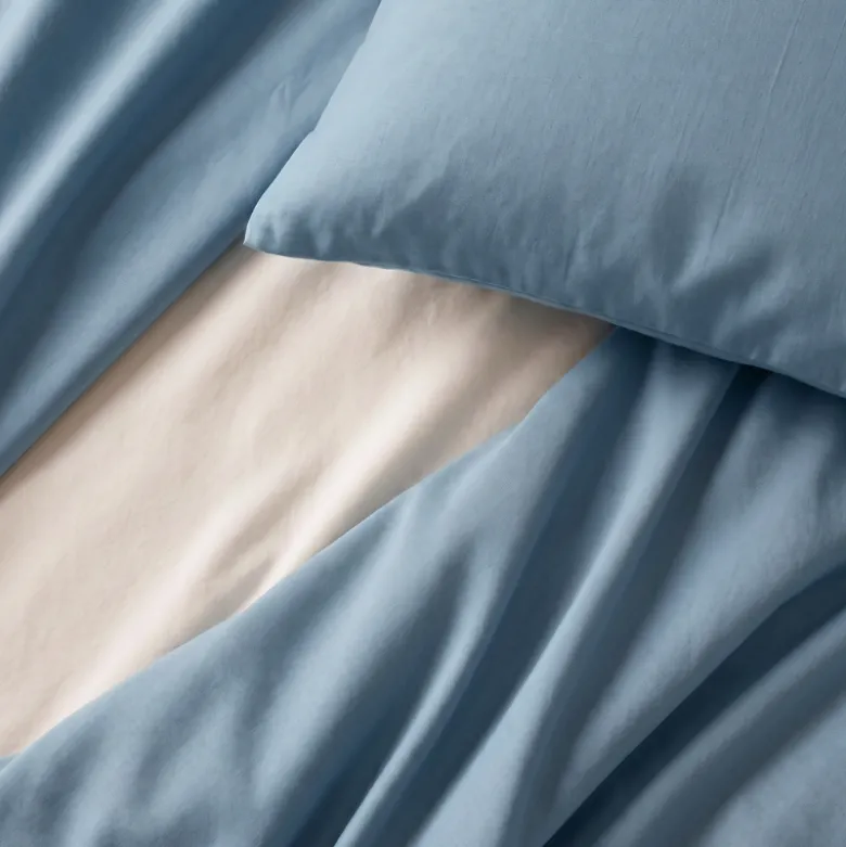 Dekbedovertrek Percale Katoen Uni - Blauw