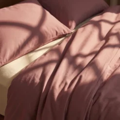 Dekbedovertrek Percale Katoen Uni - Oud Roze