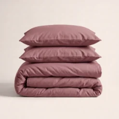 Dekbedovertrek Percale Katoen Uni - Oud Roze