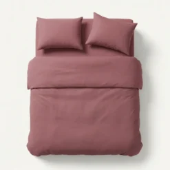 Dekbedovertrek Percale Katoen Uni - Oud Roze