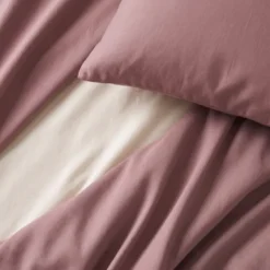 Dekbedovertrek Percale Katoen Uni - Oud Roze