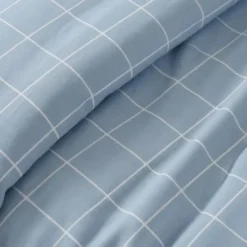 Dekbedovertrek Percale-Katoen - Squared Blauw