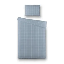 Dekbedovertrek Percale-Katoen - Squared Blauw