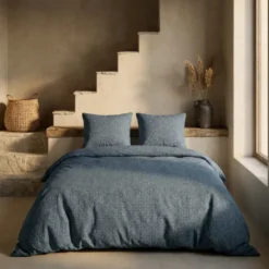 Dekbedovertrek Percale-Katoen - Stonewash Blue