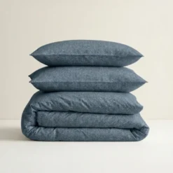 Dekbedovertrek Percale-Katoen - Stonewash Blue