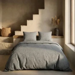 Dekbedovertrek Percale-Katoen - Stonewash Grey