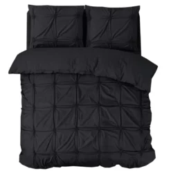 Dekbedovertrek Punch Pintuck - Zwart