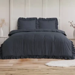 Dekbedovertrek Ruffles - Antraciet