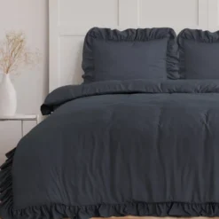 Dekbedovertrek Ruffles - Antraciet
