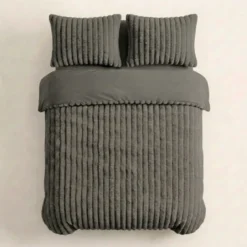 Dekbedovertrek Teddy Rib - Antraciet
