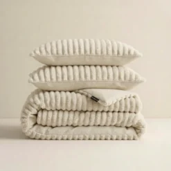 Dekbedovertrek Teddy Rib - Creme/Off White