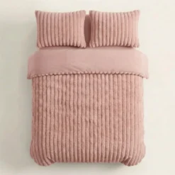 Dekbedovertrek Teddy Rib- Oud Roze