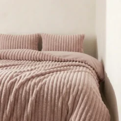 Dekbedovertrek Teddy Rib- Oud Roze