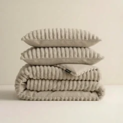 Dekbedovertrek Teddy Rib - Taupe