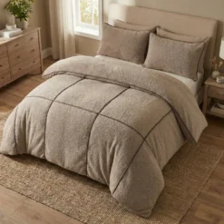 Dekbedovertrek Teddy Trim - Taupe