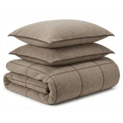 Dekbedovertrek Teddy Trim - Taupe