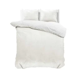 Dekbedovertrek Velvet Uni - Wit/Off-White