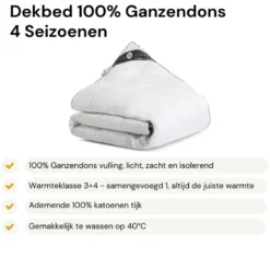 Dekbed 4 Seizoenen & 2 Hoofdkussens - 100% Ganzendons Bundel