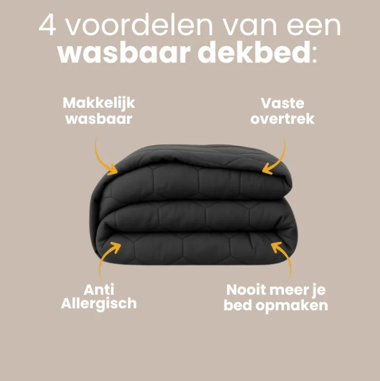 Easy Dekbed Zonder Overtrek - Antraciet