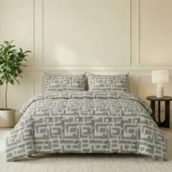 Easy Dekbed Zonder Overtrek - Abstract - Grijs