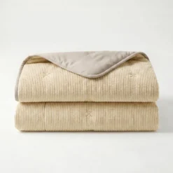 Easy Dekbed Zonder Overtrek Corduroy - Champagne/Taupe