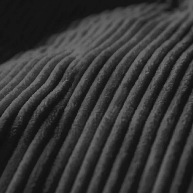 Easy Dekbed Zonder Overtrek Corduroy - Antraciet/Zwart