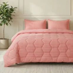 Easy Dekbed Zonder Overtrek - Double Stripe - Roze