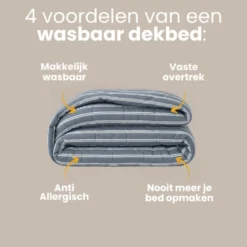 Easy Dekbed Zonder Overtrek - Double Stripe - Blauw