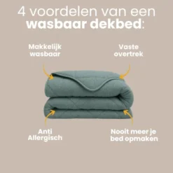 Easy Dekbed Zonder Overtrek Denim - Groen