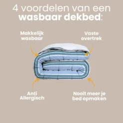 Easy Dekbed Zonder Overtrek - Horizontal Lines - Navy