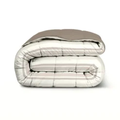 Easy Dekbed Zonder Overtrek - Horizontal Lines - Beige