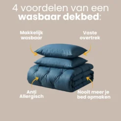 Easy Dekbed Zonder Overtrek Jersey Melange - Blauw