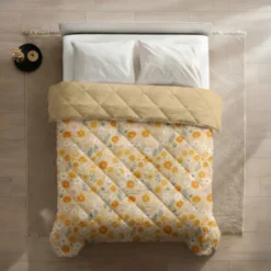 Easy Dekbed Zonder Overtrek - Orange Flower Field