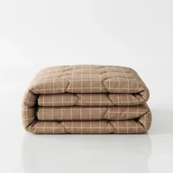 Easy Dekbed Zonder Overtrek - Squares - Taupe