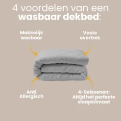 Easy Dekbed Zonder Overtrek - 4 Seizoenen - Grijs